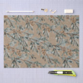 Papier Mousseline Rustique Kraft Snowy Blue Juniper Branches et cône (Artisanat)