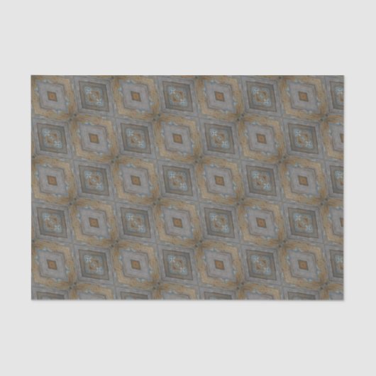 Papier Mousseline Rustique Motif diamant Patiné (Recto)