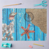 Papier Mousseline Rustique Nautique Bleu Burlap Starfish (Artisanat)