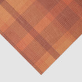 Papier Mousseline Rustique Orange Automne Plaid Tartan (Détail)