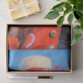 Papier Mousseline Rustique Orange Elégance Ostrich Printemps Floral (Cadeau)