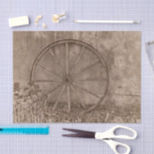 Papier Mousseline Rustique Ouest Sepia Tone Pays Wagon Wheel (Artisanat)