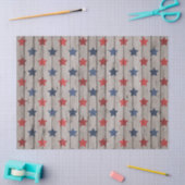 Papier Mousseline Rustique Patriotique faux bois étoiles tissu de la (Artisanat)