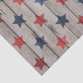 Papier Mousseline Rustique Patriotique faux bois étoiles tissu de la (Détail)