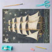 Papier Mousseline Rustique Patriotique Tall Ship Stars Découpage (Artisanat)