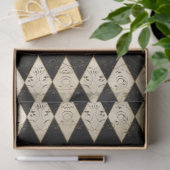 Papier Mousseline rustique Pays Arlequin Tan et Découpage noir (Cadeau)