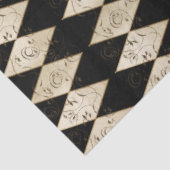 Papier Mousseline rustique Pays Arlequin Tan et Découpage noir (Détail)