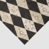 Papier Mousseline rustique Pays Arlequin Tan et Découpage noir (Détail)