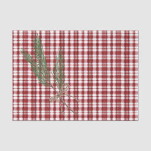 Papier Mousseline Rustique Pays Plaid avec Sprig À feuillage persist