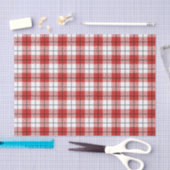 Papier Mousseline Rustique Pays Rouge Blanc et noir Flannel Motif (Artisanat)
