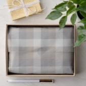 Papier Mousseline Rustique Plaid Tan Grey Ivory (Cadeau)