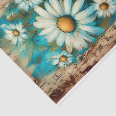 Papier Mousseline Rustique Shabby Chic Fleurs Blanches Découpage DB4 (Détail)