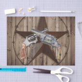 Papier Mousseline rustique texas star cowboy western country pistole (Artisanat)