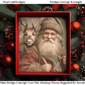 Papier Mousseline Rustique traditionnel Père Noël, Reindeer DT9B Déc