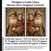 Papier Mousseline Rustique traditionnel Père Noël, Reindeer DT9B Déc