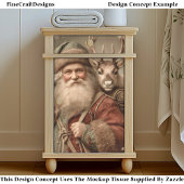 Papier Mousseline Rustique traditionnel Père Noël, Reindeer DT9B Déc