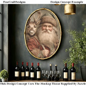 Papier Mousseline Rustique traditionnel Père Noël, Reindeer DT9R Déc