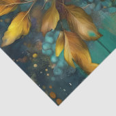 Papier Mousseline Rustique Turquoise automne Sprig feuille floral (Détail)