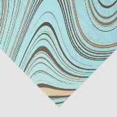 Papier Mousseline Rustique Turquoise et Or Courbe (Détail)