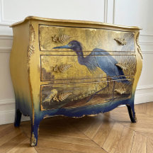 Rustique Vintage Heron Gold Floral Decoupage
