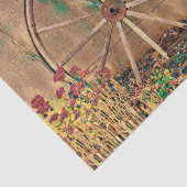 Papier Mousseline Rustique Western Brown Green Wagon Wheel Art (Détail)