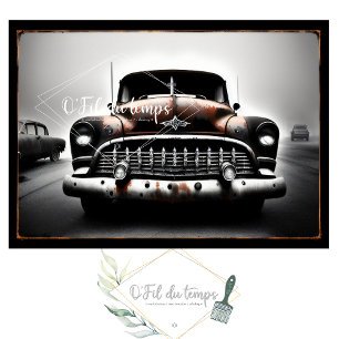 Papier Mousseline Rusty old car no2 post-apocallyptic Tissue paper