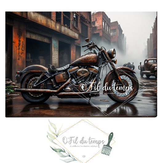 Papier Mousseline Rusty old motorbike post-apocallyptic Tissue paper