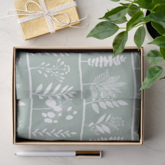 Papier Mousseline Rythme Botanique Silhouettes Botaniques Sauge Douc