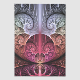 Papier Mousseline Rythme cardiaque, art fractal surréaliste abstrait