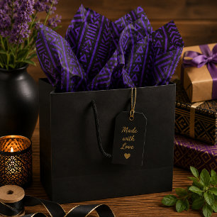 Papier Mousseline Rythmes d'Afrique Violet et Noir