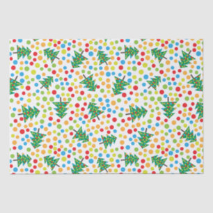 Papier Mousseline Sac cadeau à points colorés de l'arbre de Noël