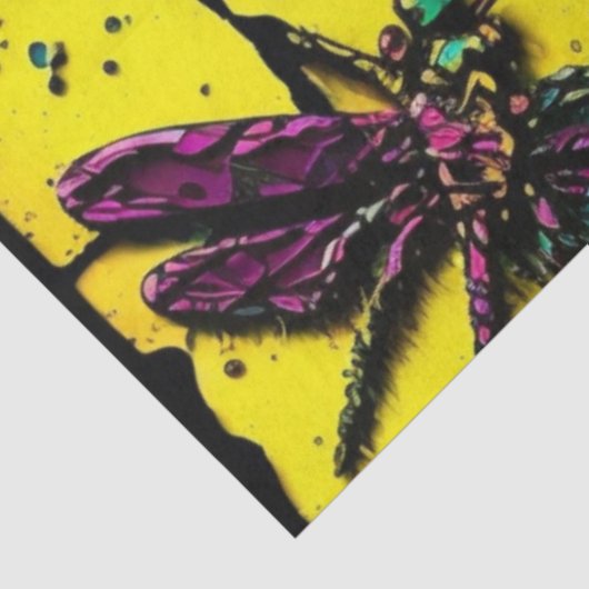 Papier Mousseline Sac cadeau aux libellules (Détail)