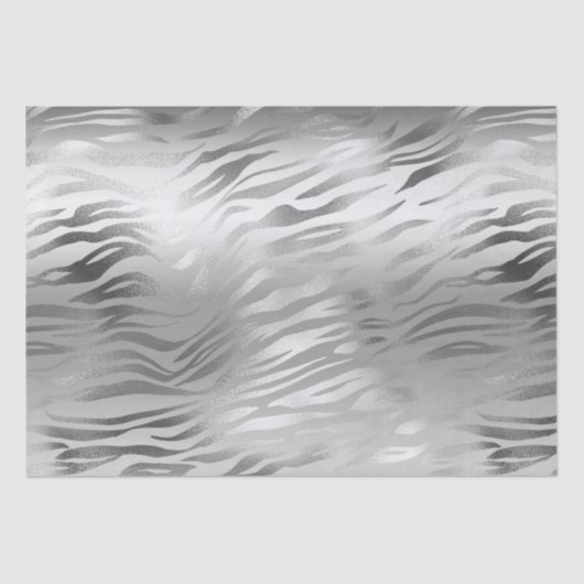 Papier Mousseline Sac-cadeau Poster de animal Silver Glam Zebra (Recto)