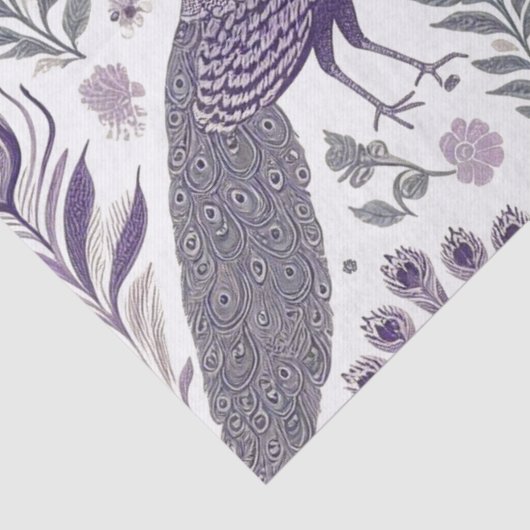 Papier Mousseline Sac cadeau Toile Peacock Violet (Détail)