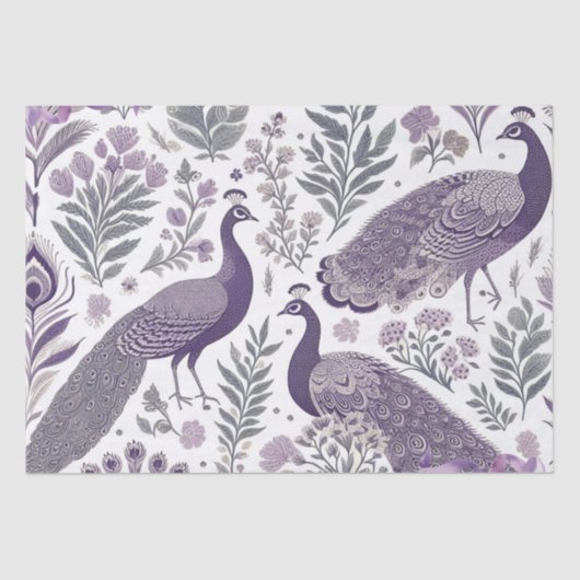 Papier Mousseline Sac cadeau Toile Peacock Violet (Recto)
