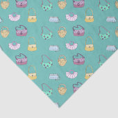 Papier Mousseline Sacs à main mignonne Doodles Motif Turquoise (Détail)