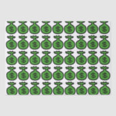 Papier Mousseline Sacs argent vert papier motif (Recto)