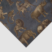 Papier Mousseline Safari Animaux sur Découpage bleu foncé (Détail)