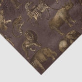 Papier Mousseline Safari Animaux sur la Découpage Brown foncée (Détail)