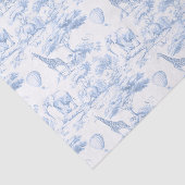 Papier Mousseline Safari Animaux Toile Bleue de Jouy Dusty (Détail)