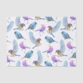 Papier Mousseline Safari d'aquarelle : Oiseaux (Customizeable BG) (Recto)