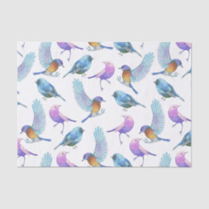 Papier Mousseline Safari d'aquarelle : Oiseaux (Customizeable BG)