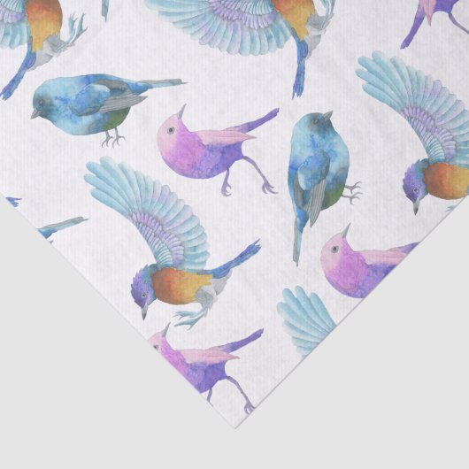 Papier Mousseline Safari d'aquarelle : Oiseaux (Customizeable BG) (Détail)
