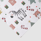 Papier Mousseline Safari de Noël moderne Animaux Tiger Lion Zebra (Détail)