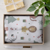 Papier Mousseline Safari de Noël moderne Animaux Tiger Lion Zebra (Cadeau)