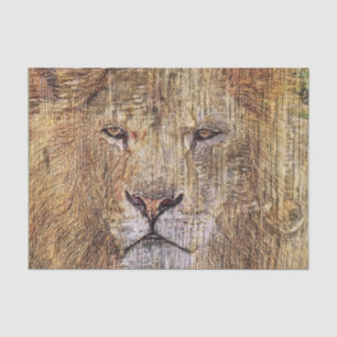 Papier Mousseline safari en Afrique faune majestueux lion