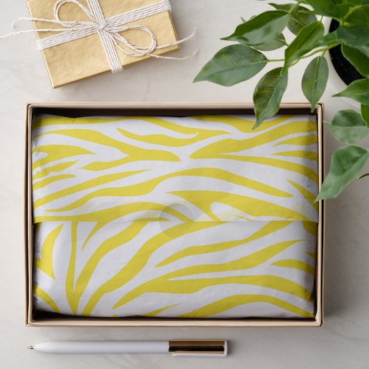 Papier Mousseline Safari Jaune d'or Zebra (Cadeau)