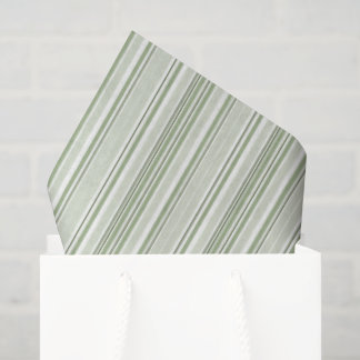 Papier Mousseline Sage (Clair, Moyen, Foncé) & Bandes Blanches Éléga