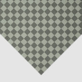 Papier Mousseline Sage Dark Green Checker Checkerboard Checkered (Détail)