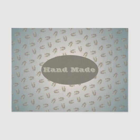 Papier Mousseline Sage de verdure feuille main fait ou Merci (Recto)